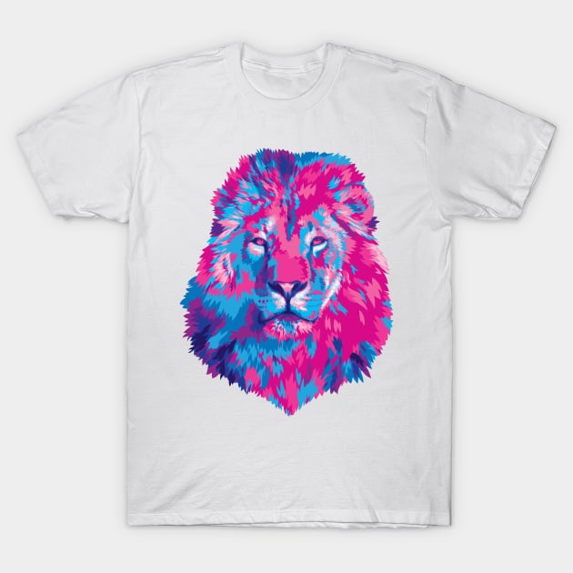 Vivid Lion Stare T-Shirt by polliadesign